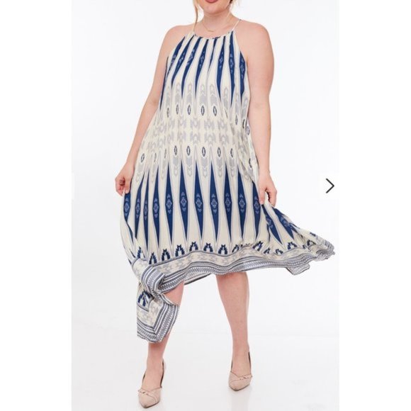 LLove Dresses & Skirts - 🎉Blue/Cream Halter Dress